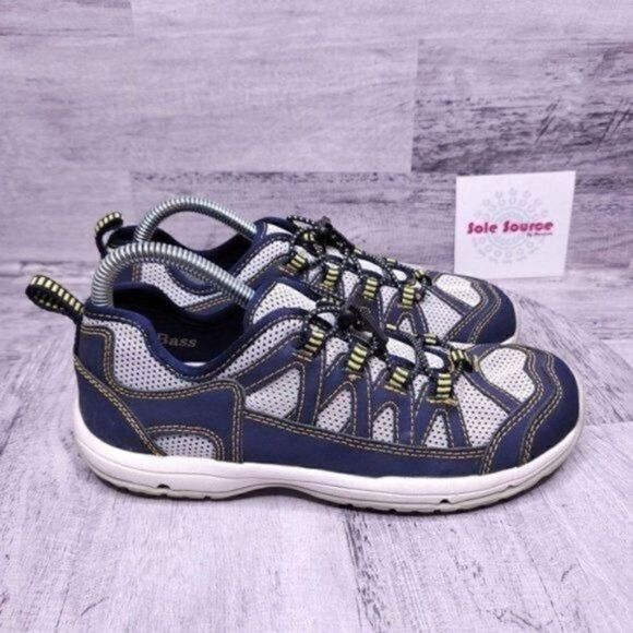 G.H. Bass & Co. Daphne Slip on Leather Sneaker Blue Yellow Women's sz 8 - Picture 1 of 9